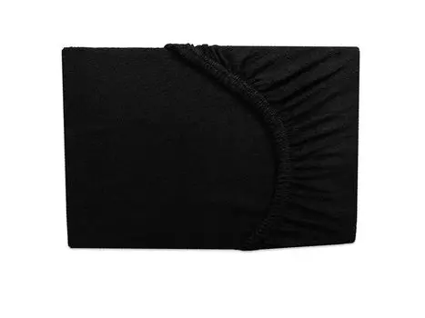 Простыня махровая натяжная черная 140х200 см - 160х200 см Mskaan