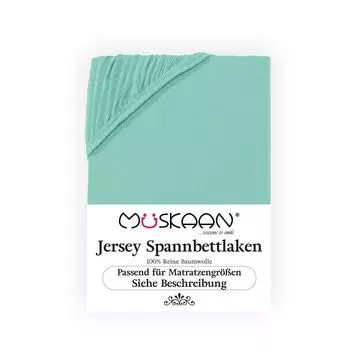 Простыня Mskaan Jersey 180x200 - 200x220 мятная для кровати с пружинным матрасом и водяной простыни 100% хлопок