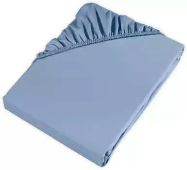 Простыня Mve "Mve Fitted Sheet Collection", изготовленная из тончайшего хлопкового сатина 100х200 см, 1 шт., светло-синий