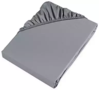 Простыня Mve "Mve Fitted Sheet Collection", изготовленная из тончайшего хлопкового сатина 200х200 см, 1 шт., серый