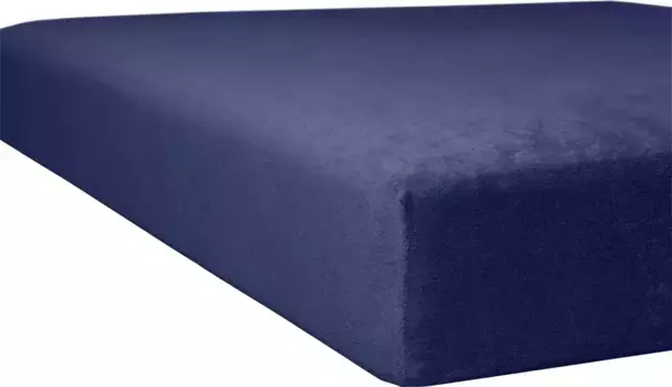 Простыня на коленях "флисовая махра", пушистая Kneer 180-200х200 см, 1 шт., цвет marine