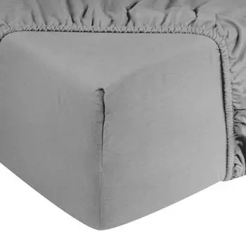 Простыня на подгонке DoubleDry 180x200см - 100% фланель, хлопок - простыня на подгонке - - планка 28см - серый GTeyes