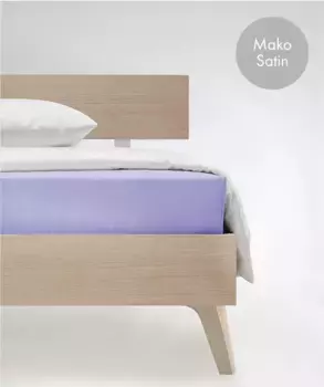 Простыня на подгонке fleuresse "Цвета в размерах. 90x200, 140x200 или 180x200 см", Мако Сатин, для матрасов высотой до 23 см, плоская простыня, натяжная простыня 200х200 см, 1 шт., цвет helllavendel