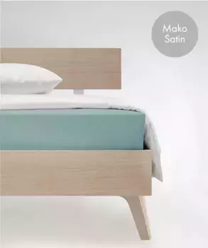 Простыня на подгонке fleuresse "Цвета в размерах. 90x200, 140x200 или 180x200 см", Мако Сатин, для матрасов высотой до 23 см, плоская простыня, натяжная простыня 200х200 см, 1 шт., цвет aqua