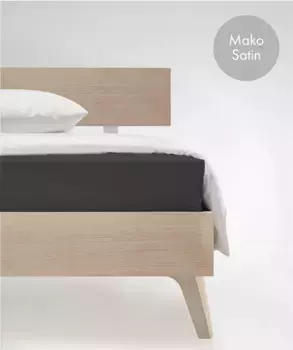 Простыня на подгонке fleuresse "Цвета в размерах. 90x200, 140x200 или 180x200 см", Мако Сатин, для матрасов высотой до 23 см, плоская простыня, натяжная простыня 100х200 см, 1 шт., цвет anthrazit