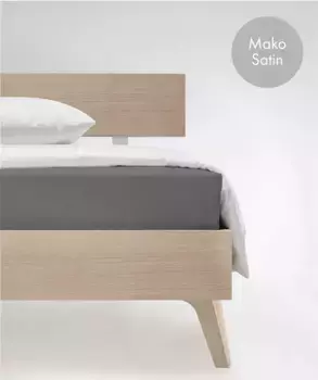 Простыня на подгонке fleuresse "Цвета в размерах. 90x200, 140x200 или 180x200 см", Мако Сатин, для матрасов высотой до 23 см, плоская простыня, натяжная простыня 160х200 см, 1 шт., цвет steingrau