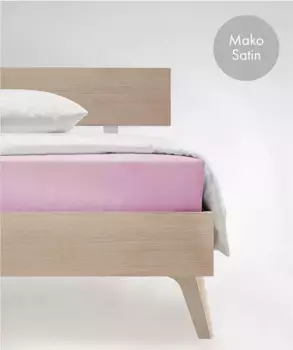 Простыня на подгонке fleuresse "Цвета в размерах. 90x200, 140x200 или 180x200 см", Мако Сатин, для матрасов высотой до 23 см, плоская простыня, натяжная простыня 100х200 см, 1 шт., цвет ros