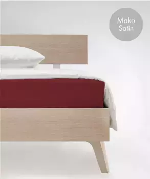 Простыня на подгонке fleuresse "Цвета в размерах. 90x200, 140x200 или 180x200 см", Мако Сатин, для матрасов высотой до 23 см, плоская простыня, натяжная простыня 200х200 см, 1 шт., цвет bordeau