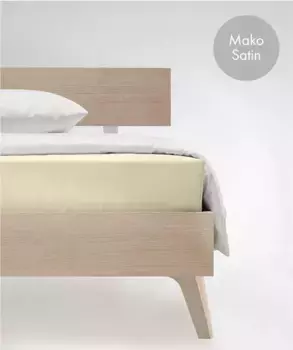 Простыня на подгонке fleuresse "Цвета в размерах. 90x200, 140x200 или 180x200 см", Мако Сатин, для матрасов высотой до 23 см, плоская простыня, натяжная простыня 180х200 см, 1 шт., цвет vanille