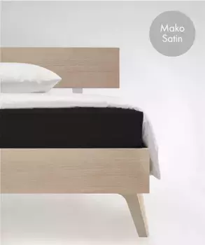 Простыня на подгонке fleuresse "Цвета в размерах. 90x200, 140x200 или 180x200 см", Мако Сатин, для матрасов высотой до 23 см, плоская простыня, натяжная простыня 140х200 см, 1 шт., черный