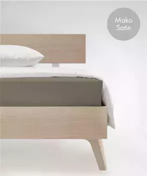 Простыня на подгонке fleuresse "Цвета в размерах. 90x200, 140x200 или 180x200 см", Мако Сатин, для матрасов высотой до 23 см, плоская простыня, натяжная простыня 180х200 см, 1 шт., серо-коричневый