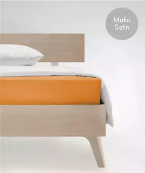 Простыня на подгонке fleuresse "Цвета в размерах. 90x200, 140x200 или 180x200 см", Мако Сатин, для матрасов высотой до 23 см, плоская простыня, натяжная простыня 200х200 см, 1 шт., цвет goldfarben