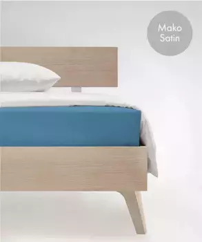 Простыня на подгонке fleuresse "Цвета в размерах. 90x200, 140x200 или 180x200 см", Мако Сатин, для матрасов высотой до 23 см, плоская простыня, натяжная простыня 100х200 см, 1 шт., цвет meeresblau