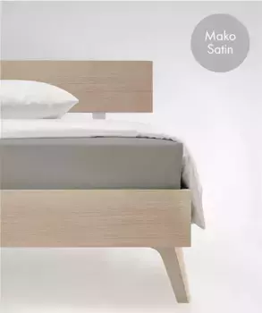 Простыня на подгонке fleuresse "Цвета в размерах. 90x200, 140x200 или 180x200 см", Мако Сатин, для матрасов высотой до 23 см, плоская простыня, натяжная простыня 140х200 см, 1 шт., серый