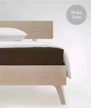 Простыня на подгонке fleuresse "Цвета в размерах. 90x200, 140x200 или 180x200 см", Мако Сатин, для матрасов высотой до 23 см, плоская простыня, натяжная простыня 200х200 см, 1 шт., цвет zartbitter