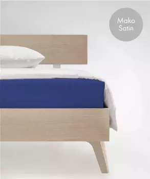 Простыня на подгонке fleuresse "Цвета в размерах. 90x200, 140x200 или 180x200 см", Мако Сатин, для матрасов высотой до 23 см, плоская простыня, натяжная простыня 160х200 см, 1 шт., цвет royalblau