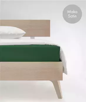 Простыня на подгонке fleuresse "Цвета в размерах. 90x200, 140x200 или 180x200 см", Мако Сатин, для матрасов высотой до 23 см, плоская простыня, натяжная простыня 140х200 см, 1 шт., цвет jagdgrn