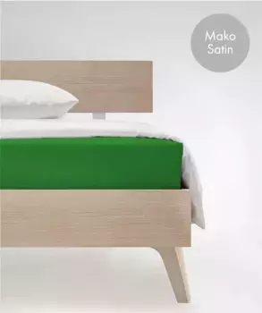 Простыня на подгонке fleuresse "Цвета в размерах. 90x200, 140x200 или 180x200 см", Мако Сатин, для матрасов высотой до 23 см, плоская простыня, натяжная простыня 160х200 см, 1 шт., цвет grasgrn