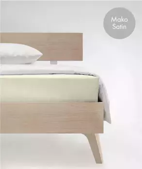 Простыня на подгонке fleuresse "Цвета в размерах. 90x200, 140x200 или 180x200 см", Мако Сатин, для матрасов высотой до 23 см, плоская простыня, натяжная простыня 200х200 см, 1 шт., цвет creme