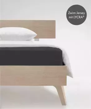 Простыня на подгонке fleuresse "Комфорт в размере. 90x200, 140x200 или 180x200 см", простыни из хлопка и эластана, для матрасов высотой до 23 см 180х200-220 см, 1 шт., цвет anthrazit