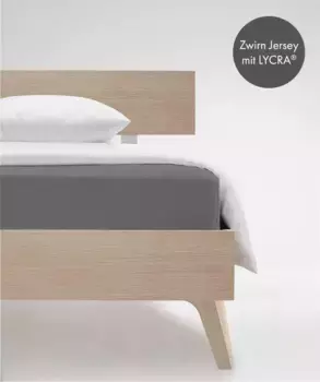 Простыня на подгонке fleuresse "Комфорт в размере. 90x200, 140x200 или 180x200 см", простыни из хлопка и эластана, для матрасов высотой до 23 см 200х200-220 см, 1 шт., цвет steingrau