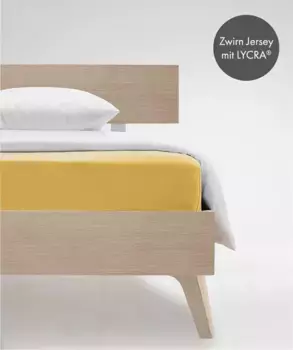 Простыня на подгонке fleuresse "Комфорт в размере. 90x200, 140x200 или 180x200 см", простыни из хлопка и эластана, для матрасов высотой до 23 см 140-160х200-220 см, 1 шт., цвет sonne