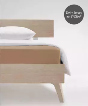 Простыня на подгонке fleuresse "Комфорт в размере. 90x200, 140x200 или 180x200 см", простыни из хлопка и эластана, для матрасов высотой до 23 см 140-160х200-220 см, 1 шт., цвет sand