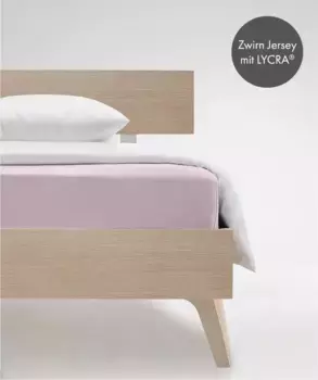 Простыня на подгонке fleuresse "Комфорт в размере. 90x200, 140x200 или 180x200 см", простыни из хлопка и эластана, для матрасов высотой до 23 см 200х200-220 см, 1 шт., цвет ros