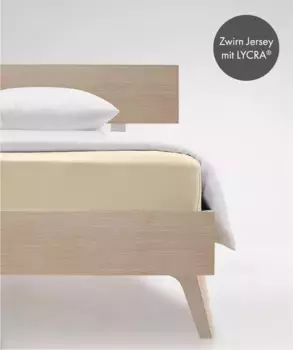 Простыня на подгонке fleuresse "Комфорт в размере. 90x200, 140x200 или 180x200 см", простыни из хлопка и эластана, для матрасов высотой до 23 см 200х200-220 см, 1 шт., цвет natur