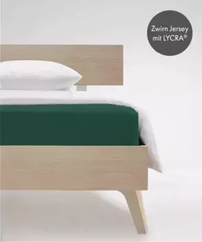 Простыня на подгонке fleuresse "Комфорт в размере. 90x200, 140x200 или 180x200 см", простыни из хлопка и эластана, для матрасов высотой до 23 см 140-160х200-220 см, 1 шт., цвет jagdgrn