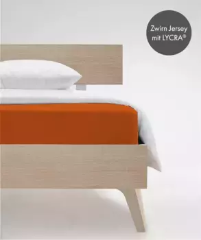 Простыня на подгонке fleuresse "Комфорт в размере. 90x200, 140x200 или 180x200 см", простыни из хлопка и эластана, для матрасов высотой до 23 см 90-100х200-220 см, 1 шт., цвет terrakotta