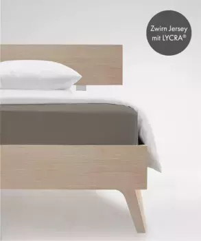 Простыня на подгонке fleuresse "Комфорт в размере. 90x200, 140x200 или 180x200 см", простыни из хлопка и эластана, для матрасов высотой до 23 см 180х200-220 см, 1 шт., серо-коричневый