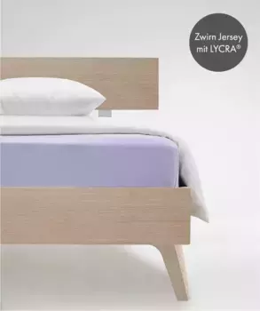 Простыня на подгонке fleuresse "Комфорт в размере. 90x200, 140x200 или 180x200 см", простыни из хлопка и эластана, для матрасов высотой до 23 см 140-160х200-220 см, 1 шт., цвет helllavendel