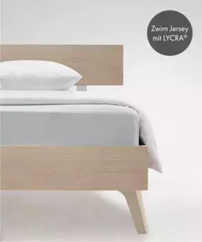 Простыня на подгонке fleuresse "Комфорт в размере. 90x200, 140x200 или 180x200 см", простыни из хлопка и эластана, для матрасов высотой до 23 см 110-130х200-220 см, 1 шт., цвет silberfarben