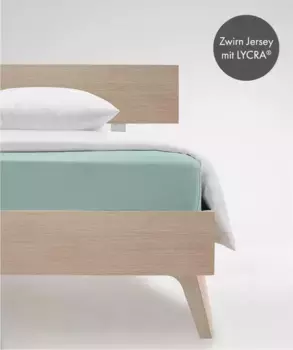 Простыня на подгонке fleuresse "Комфорт в размере. 90x200, 140x200 или 180x200 см", простыни из хлопка и эластана, для матрасов высотой до 23 см 200х200-220 см, 1 шт., голубой