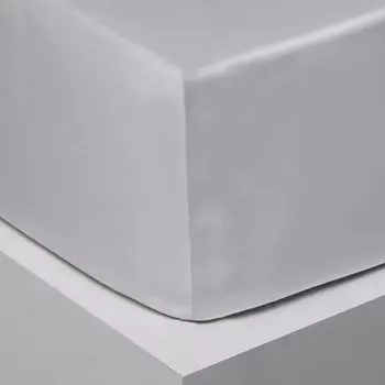 Простыня на подгонке из базового сатина из египетского хлопка Home Concept, жемчуг