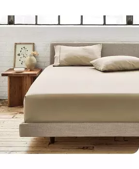 Простыня на подгонке из органического хлопка с перкалем, полная Bare Home, бежевый