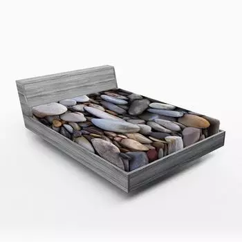 Простыня на подкладке ABAKUHAUS Rocks, Pebbles by the Sea Side Beach Icons Smooth Feel, различные размеры и формы, 90 x 200 см, разноцветные