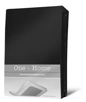 Простыня на подкладке черная 90х200 см - Простыня из микрофибры 100х200 см One-Home, черный