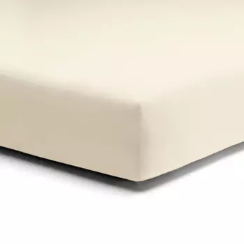 Простыня на подкладке из чистого трикотажного хлопка без глажки - Mak Eco Daunex, экрю, односпальный