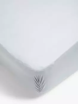 Простыня на подкладке из хлопка John Lewis Grip, серая, одинарная