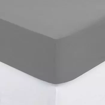 Простыня на подкладке из хлопка - серая - высота покрытия В. 30 см - 140x190 см - Atmosphera crateur d'interieur Atmosphera Crateur d'intrieur