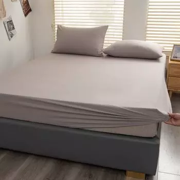 Простыня на подкладке Простыня из 100% хлопка, 150 х 200 см, без наволочек, подходит для матраса до 25 см (светло-серый) CANDeal