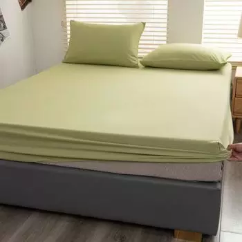 Простыня на подкладке Простыня из 100% хлопка, 150 х 200 см, без наволочек, подходит для матраса до 25 см (оливковый) CANDeal