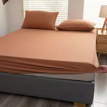 Простыня на подкладке Простыня из 100% хлопка, 200 х 220 см, без наволочек, подходит для матраса до 25 см (коричневый) CANDeal