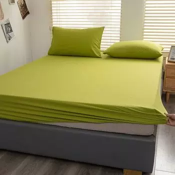 Простыня на подкладке Простыня из 100% хлопка, 200х220см, без наволочек, подходит для матраса до 25см (салатовый) CANDeal
