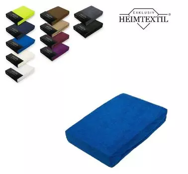 Простыня на приталенной ткани из махровой ткани с фирменной эластичной кромкой 140 х 200 см королевского синего цвета Sdseetraum