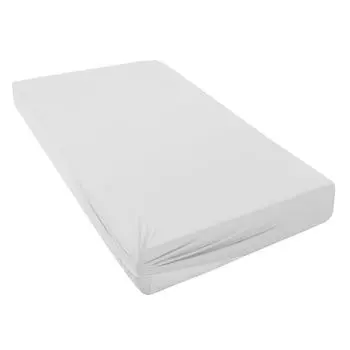 Простыня на резинке 100х200см, трикотажная простыня, приятная для кожи, на резинке, дышащая, для матрасов высотой до 25 см, белая Anqier