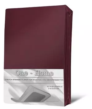 Простыня на резинке 140-160 x 200-220 см, бордовый эластан, коробочка, пружинная кровать, водяная кровать One-Home