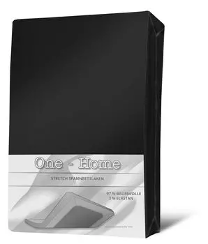 Простыня на резинке 140х200 см - 160х200 см мягкая простыня стрейч черного цвета с эластаном One-Home